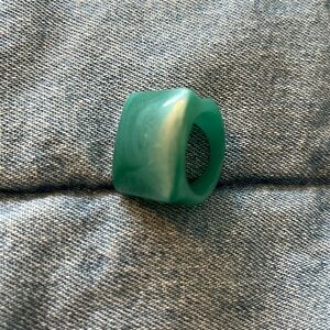 Aqua acrylic square ring.